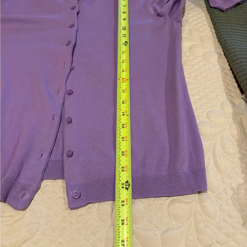 Talbots lavender button-down cardigan sweater wom… - image 8